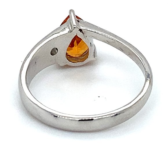 Mandarin Spessartine 1.50ct Diamond 18K Gold Ring - Picture 5 of 7